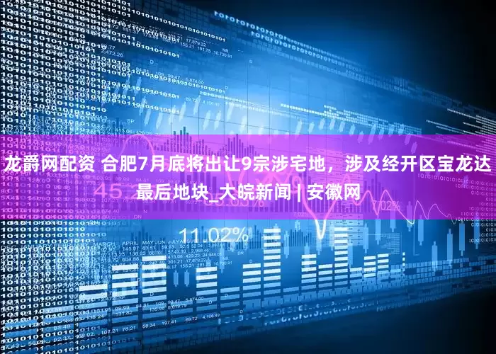 龙爵网配资 合肥7月底将出让9宗涉宅地,涉及经开区宝龙达最后地块_大皖新闻 | 安徽网