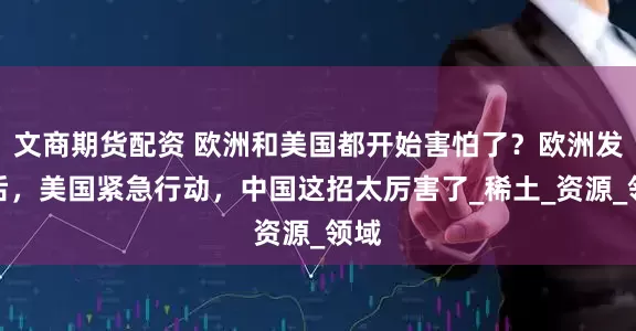 文商期货配资 欧洲和美国都开始害怕了？欧洲发声后，美国紧急行动，中国这招太厉害了_稀土_资源_领域