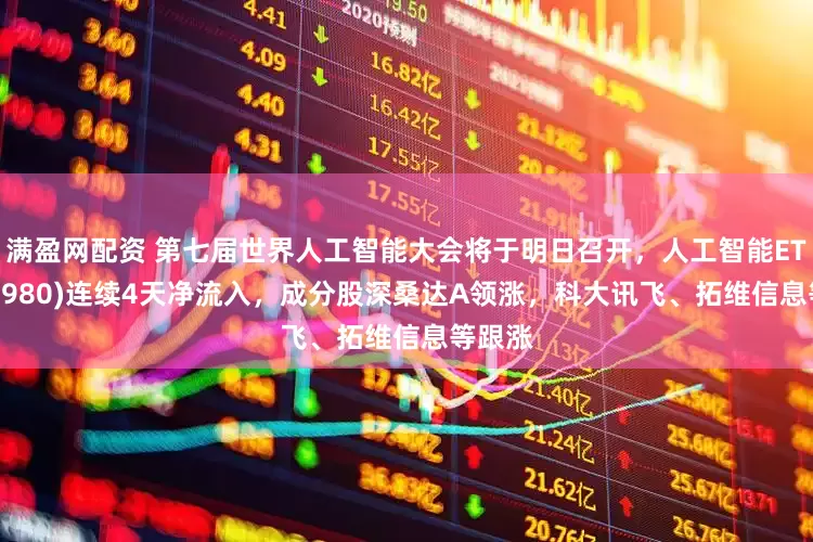 满盈网配资 第七届世界人工智能大会将于明日召开,人工智能ETF(515980)连续4天净流入,成分股深桑达A领涨,科大讯飞、拓维信息等跟涨