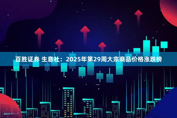 百胜证券 生意社:2025年第29周大宗商品价格涨跌榜