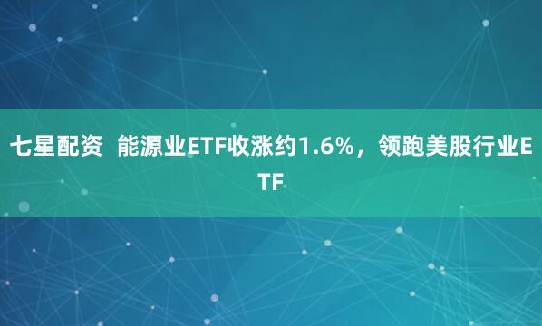 七星配资  能源业ETF收涨约1.6%，领跑美股行业ETF